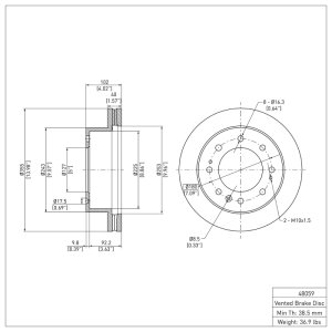 Chevrolet Silverado 2500 HD Classic Brake Rotor (1) - Front - R1 Concepts - Plain - `11-`25